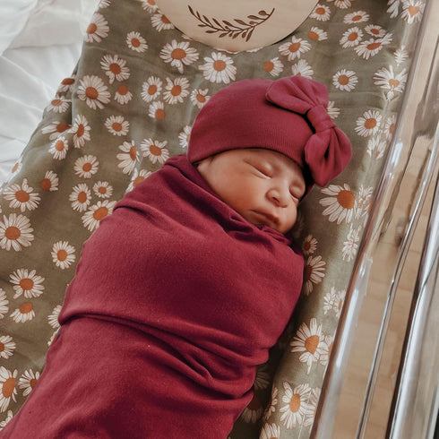 DRESHOW BQUBO Newborn Receiving Blanket Bow Hat Gloves Set Cotton Warm Baby Swaddle Blanket Wrap Baby Sleep Sack Shower Gift...