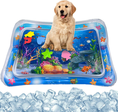 Pet cooling mat, Summer Soft Pet Cooling Inflatable Water Play Mat 20 * 26 inch, Dog Bed Suitable for Small Dogs, Guinea Pigs, Cats, Rabbits Cooli...