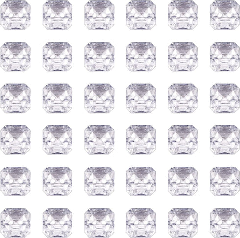 Pandahall 100pcs 2-Hole Acrylic Crystal Clear Rhinestone Sewing Fastening Buttons Jewelry Scrapbooking Octangle 0.43x0.43 Inch Faceted Hole: 1mm...