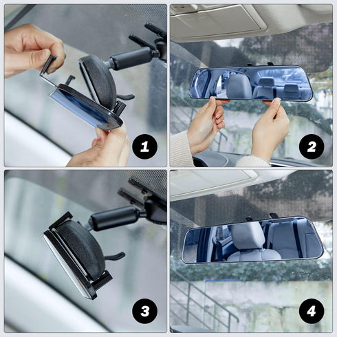 JOYTUTUS Rearview Mirror, 12 Inch Panoramic Anti-Glare Rear View Mirror, Interior Clip-on Wide Angle Convex Rear View Mirror Effectively to Reduce...