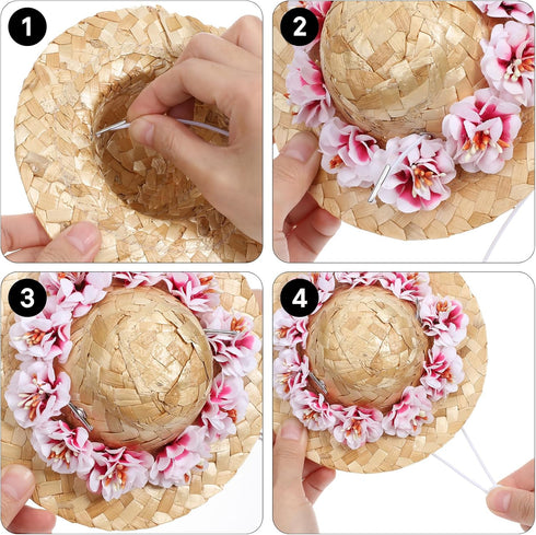 SUPVOX 50PCS Elastic Barbed Cords Loop Stretch Round String with Metal Barbs Fastener...