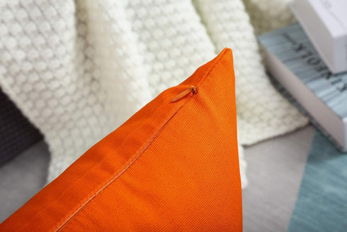 TangDepot Handmade Decorative Solid 100% Cotton Canvas Throw Pillow Covers/Pillow Shams, (26"x26", Orange)...