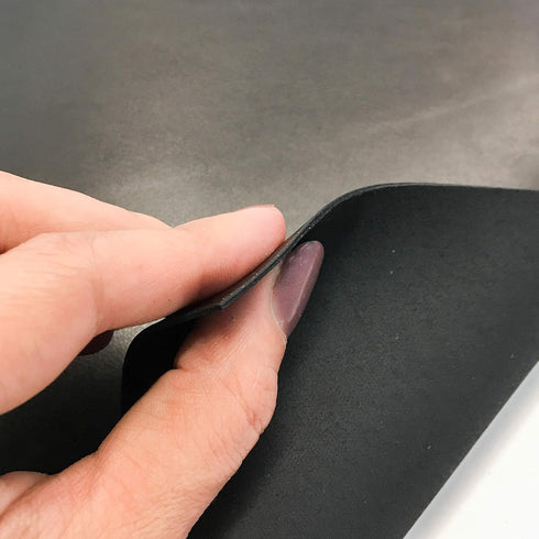 Real Genuine Black Calf Hide Leather: Thick Leather Cow Hide Black Leather Sheets for Crafting (Black, 8x10In/ 20x25cm)...