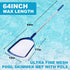 Pool Skimmer Net with Pole, Ultra Fine Mesh Pool Nets for Cleaning with pole, Semi-deep Bag Pool Net Skimmer for Above Ground and Inground Pools, ...