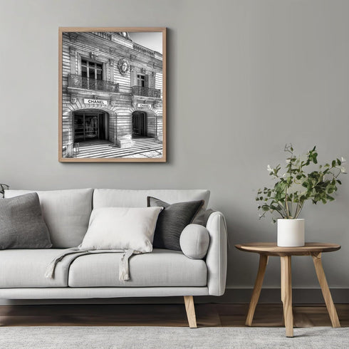 Posterizer 1 pcs-black-and-white photograph of Luxury store front 5-Photography Art-Retro Art-Gift for Women, Fashionistas, Designer Fashion Fans-...
