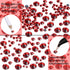 LPBeads 6400 Pieces Hotfix Rhinestones Siam Flat Back 5 Mixed Sizes Crystal Round Glass Gems with Tweezers and Picking Rhinestones Pen...
