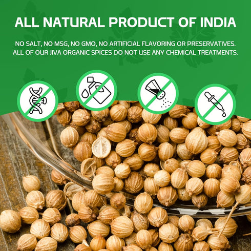 Jiva USDA Organic Coriander Seeds Whole 7 Ounce - New!...