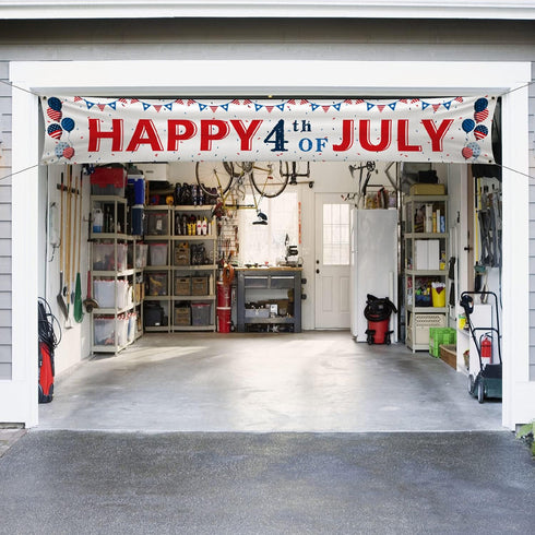 Probsin Large 4th of July Banner Decorations 120"x20" National Independence Day Yard Sign Patriotic Party Supplies American Balloons Hanging Decor...