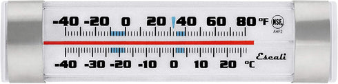 Escali AHF2 Shatter Proof Glass Refrigerator Freezer Thermometer with Suction Cups, Safe Temperature Indications, Fridge and Freezer Temperature Z...
