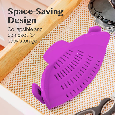 Kitchen Gizmo Snap N Strain Pot and Pasta Strainer - Strainers and Colanders - Adjustable Silicone Clip On Strainer for Pots, Pans, and Bowls - Ki...