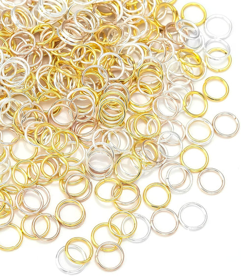 300 Pcs 10mm Open Jump Rings Silver, Gold and Rose Gold Plated Jump Rings for Jewelry Making Iron Made Single Ring Bulk for DIY Craft Earring Neck...