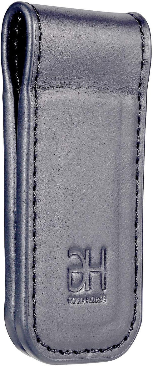Slim Magnetic Money Clip Genuine Leather Business Card Holder for Men (Grey)...