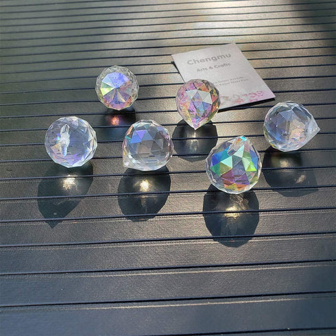 20mm Crystal Glass Ball 15pcs Chandelier Prisms Pendants Parts Beads Rainbow Maker Garden Suncatcher for Windows Candelabra Lamp Curtain Party Wed...