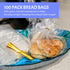 Reusable Plastic Bread Bags for Homemade Bread - 8x12 100 Pack Clear Bread Bag with Ties For An Airtight Moisture-free Preservation and Storage- S...
