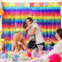 Sparkly Rainbow Foil Fringe Curtain Metallic Streamers Tinsel Party Backdrop Decorations for Birthday Gay Pride Day Graduation Wedding Engagement ...