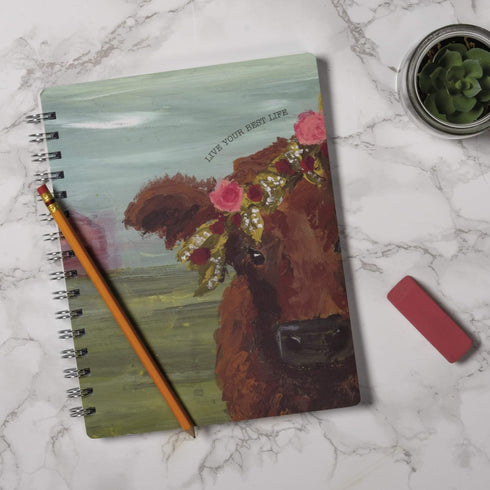 Primitives by Kathy Friendship Heart Gallery Spiral Notebook, 7" x 9", Live Your Best Life...