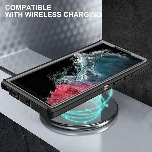 for Samsung Galaxy S22 Ultra Case, Military Grade Shockproof/Drop Proof/Dust Proof Case with 2Pcs Self Healing Flexible TPU Screen Protector & Cam...