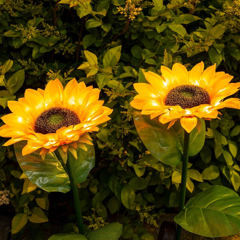 DAZZLE BRIGHT Sunflower Shape Solar LED Lights, 2 Pack Garden Waterproof Decorative with Stake for Outdoor Yard Pathway Outside Patio Lawn...