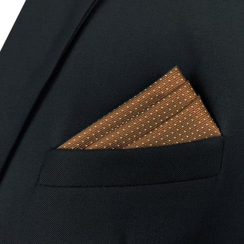 S&W SHLAX&WING Ties for Men Brown Copper Formal Neck Tie with White Dots Matching Pocket Square Only...