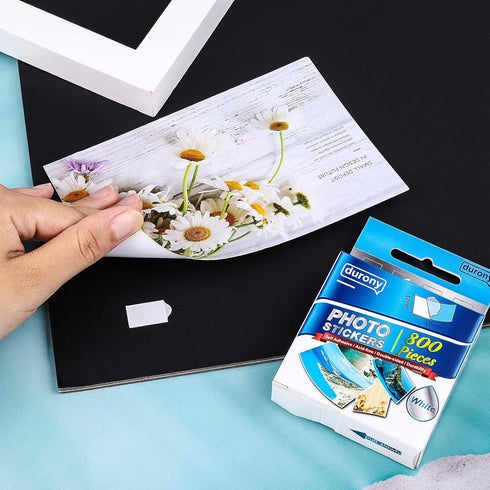 durony 800 Pieces Photo Sticker White Double-Sided Self Adhesive Photo Tapes for Pictures DIY Photo Album Journal...