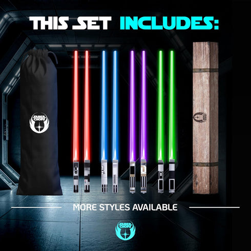 LIGHTSABER CHOPSTICKS LIGHT UP STAR WAR CHOPSTICK LED Glowing Light Saber Chop Sticks REUSABLE Sushi Sabers Cool Fun Geeky STARWAR Chop Stick Set ...