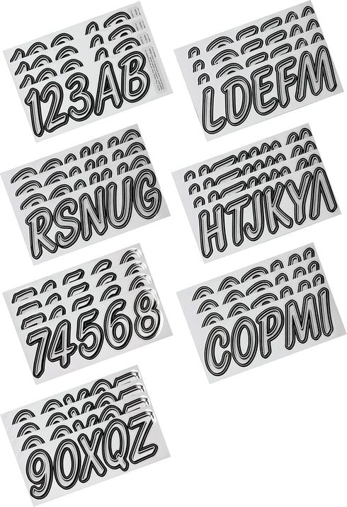 Hardline Products Series 400 Factory Matched 3-Inch Boat & PWC Registration Number Kit, Silver/Black - SIBKG400...