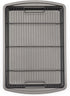 GoodCook 15” x 10.5” Nonstick Carbon Steel Baking Pan & Raised Wire Rack – Pizza Crisper, Crispy Bacon, Multipurpose Cooking Sheet Pan, Cooling Ra...