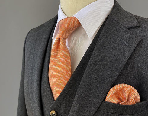 S&W SHLAX&WING Mens Ties Set Solid Color Neckties for Men Orange Skinny Necktie with Pocket Square Set...
