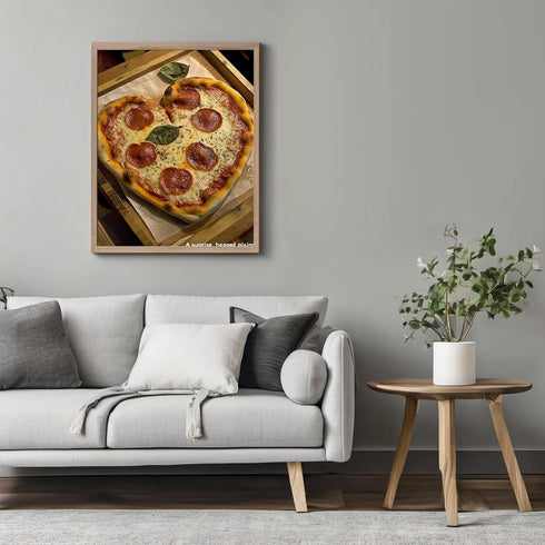 Posterizer 1 pcs-cute romantic heart pizzas-Valentine's themed poster -1-Romantic Art-Holiday Poster Collection-Chic Home and Kitchen Decor - unfr...