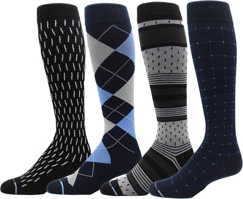 Dr. Motion 4 Pairs Men's Athletic Traveler Graduated Compression Knee High Socks...