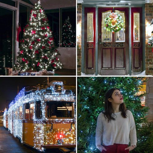 Tcamp Christmas Lights 33ft 100LED Outdoor Indoor Christmas String Lights with Remote Timer, USB or Battery Powered Waterproof 8 Modes Fairy Light...