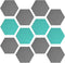 Navaris Hexagon Felt Board Tiles - Set of 12 Notice Memo Bulletin Boards with Push Pins and Double-Sided Tape 5.9" x 6.7" - Dark Gray, Turquoise...