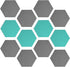 Navaris Hexagon Felt Board Tiles - Set of 12 Notice Memo Bulletin Boards with Push Pins and Double-Sided Tape 5.9" x 6.7" - Dark Gray, Turquoise...