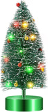 Varmax Mini Christmas Tree with Lights Prelit Christmas Tree Tabletop Tree Bottle Brush Trees 9.4‘’, Green...