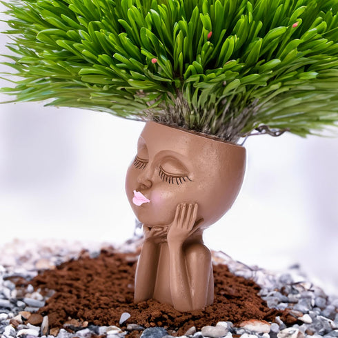 Noa Store Face Planters Pots Head with Drainage - Planter Pots for Indoor Plants - Unique Succulent and Flower Potheads - Decorative Head Indoor/O...
