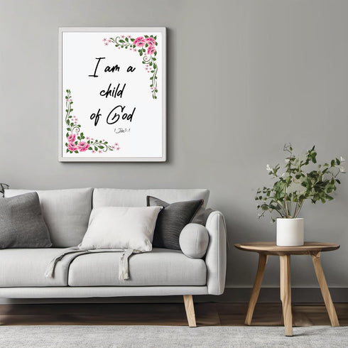 Posterizer 1 pcs-I'm A Child of God-Religious Posters-Typography Art-Gifts for Christians - Decor for Home & Office- UNFRAMED Wall Art...