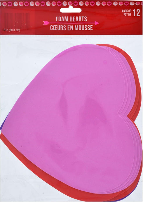 8-in. Foam Heart Shapes, 12-ct. Packs (Includes 4 red, 4 purple, 4 pink)...