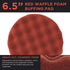 TCP Global 6.5" Red Waffle Foam Buffing Pad Hook and Loop Backing - Heavy Cut Pad for Polishing, Automotive, Marine, Truck, RV & Compound Cutting,...