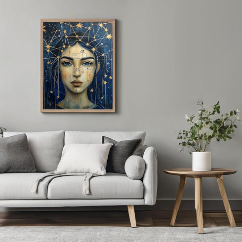 Posterizer 1 pcs-woman in the stars and constellations -1-Astrology & Zodiac Art-Fantasy & Fiction Art-Gifts for Women-Decor for Home & Office- un...
