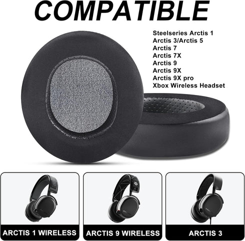 GVOEARS Cooling Gel Replacement Ear Pads Cushions for Steelseries Arctis 1/3/5/7/7X/9/9X/Pro/Prime/Xbox (Do Not Fit Any Arctis Nova) Wireless Head...