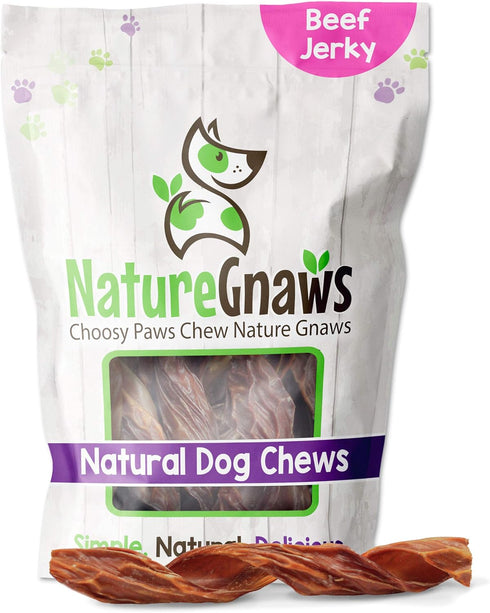 Nature Gnaws - Beef Jerky Springs for Dogs - Premium Natural Beef Gullet Sticks - Simple Single Ingredient Tasty Dog Chew Treats - Rawhide Free 7-...