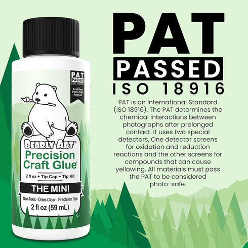 Bearly Art Precision Craft Glue - The Mini - 2fl oz with Tip Kit - Acid Free Archival - Strong Hold Adhesive - Ideal for Fine Paper Crafting Scrap...