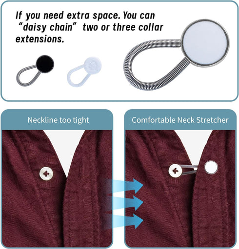 30pcs, Collar Extenders,Elastic Button Extender for Dress Shirts,Invisible Neck Extender, Button Extenders for Men and Woman for Dress, Shirts,Sui...