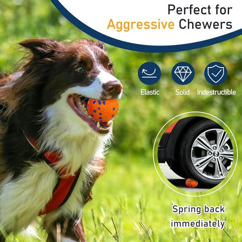 6 Pcs Dog Balls Tennis Ball for Aggressive Chewers Indestructible Dog Teething Chew Toys for Large Medium Small and Puppies, More Biting-Proof Ato...