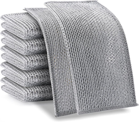 Multipurpose Wire Dishwashing Rags for Wet and Dry - Non-Scratch Wire Dishcloth - Wire Washing Miracle Cleaning Cloths with Kitchen Cookware, Dish...