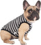 iChoue French Bulldog 100% Breathable Cotton Striped T Shirts Summer Cooling Vest Clothes for Medium Dogs Tank Tops Frenchie Pug English Boston Te...