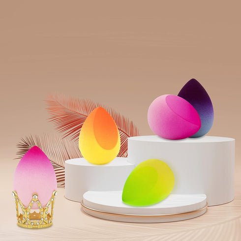 Makeup Sponge Set of 8 - Makeup Sponges for foundation, Makeup Blender Beauty Sponge, Powder, Cream Latex-free Cosmetic Sponges for Flawless Wet/D...