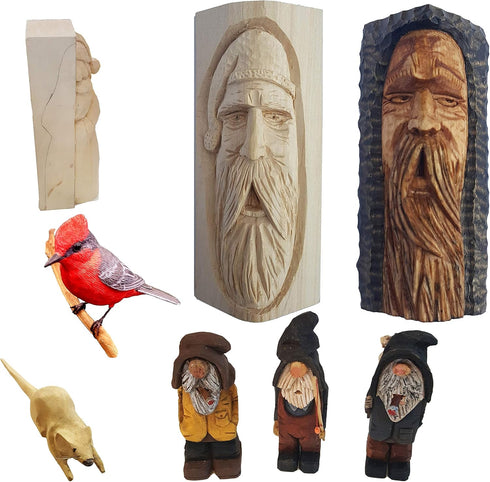 24 Piece Premium Beginners Basswood Carving/Whittling KIT. Suitable for Kids or Adults, Beginner to Expert. 100% Made in The USA!...
