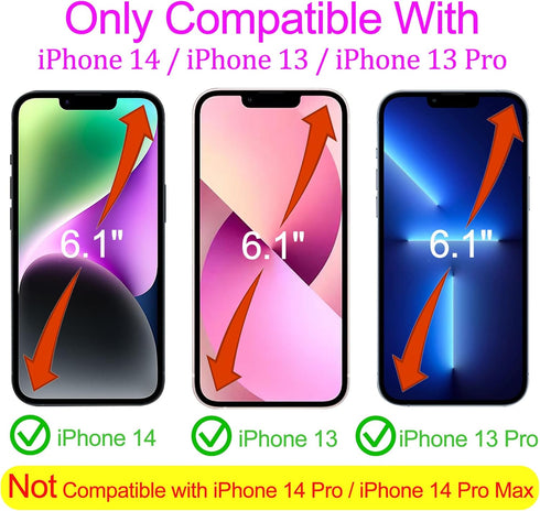 Compatible with iPhone 14 / 13 / 13 Pro Privacy Screen Protector 28 Degree Anti-Spy Tempered Glass Gradient colorful Full Coverage Case Friendly B...