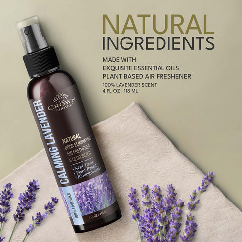 Lavender Air Freshener Spray — Non-Toxic & Natural Essential Oil Spray—Odor Eliminator and Deodorizer for Home/Toilet/Room/Lounge/Fabric - Linen S...